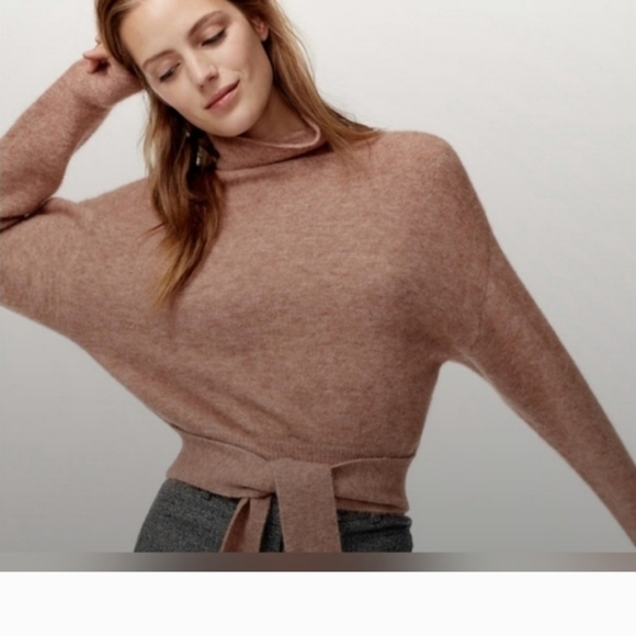 Wilfred Sweaters - Aritzia Wilfred Lorin Turtleneck Tie sweater - Small- Rose Color (Retail $150)